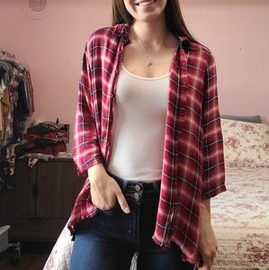 Plaid embroidered flannel